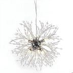 Lampadario Sputnik moderno regolabile con cristalli dorati a esplosione