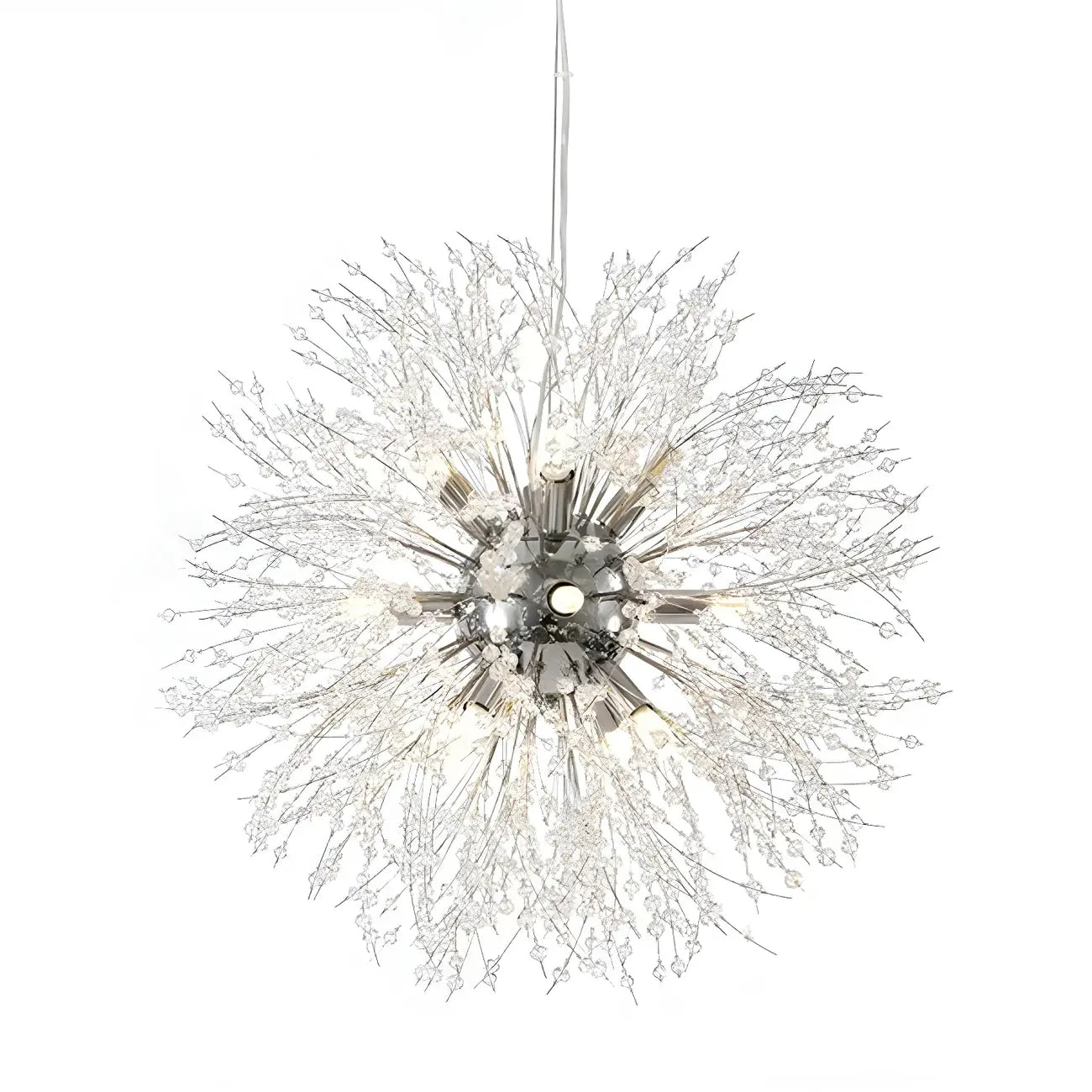 Lampadario Sputnik moderno regolabile con cristalli dorati a esplosione