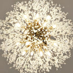 Lampadario Sputnik moderno regolabile con cristalli dorati a esplosione