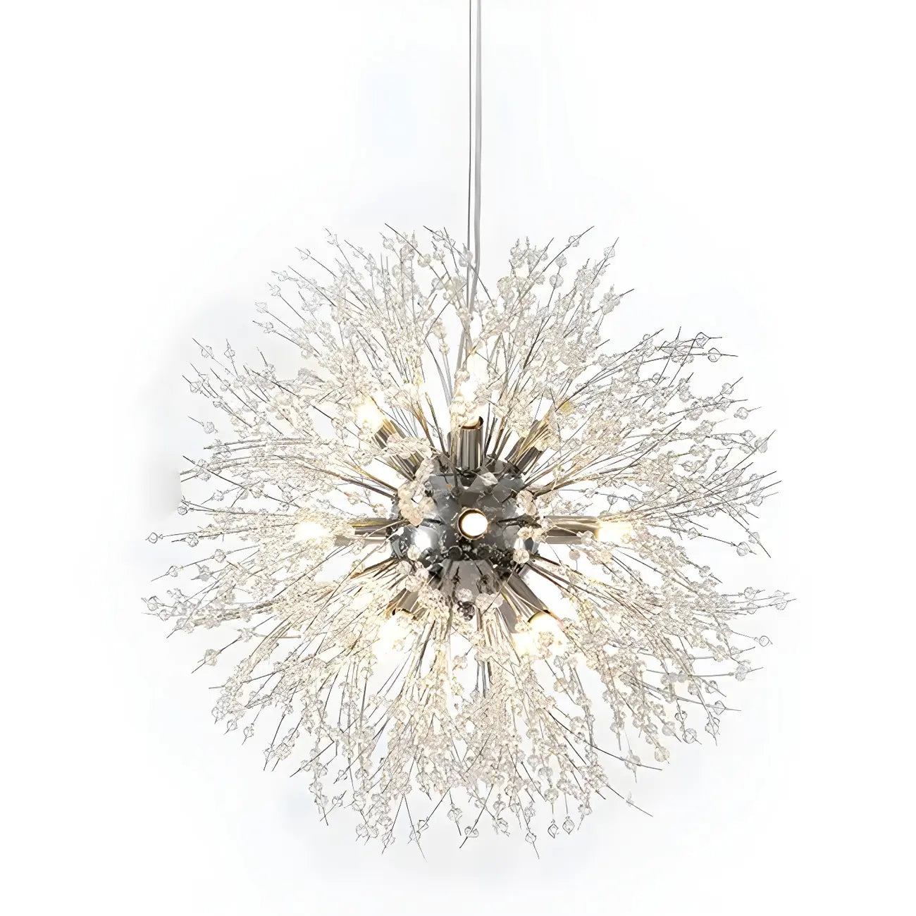 Lampadario Sputnik moderno regolabile con cristalli dorati a esplosione