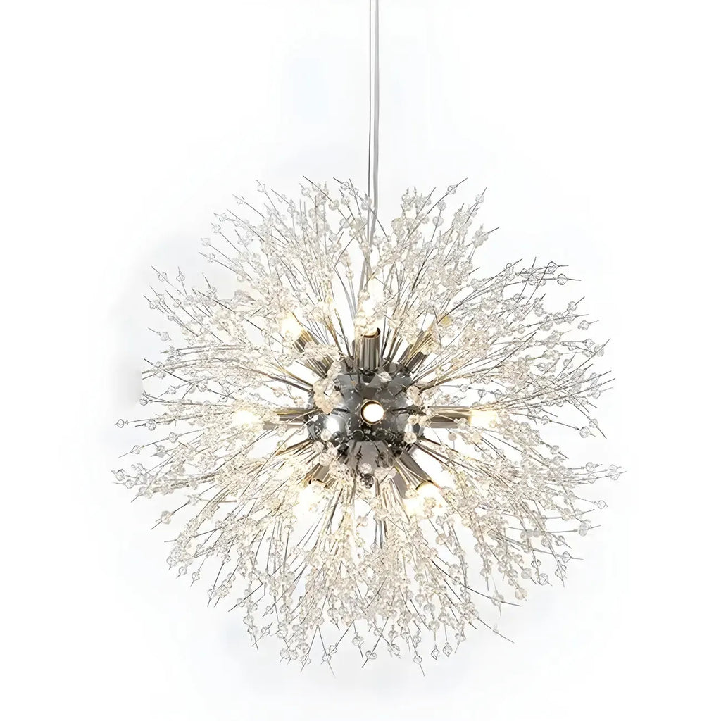 Lampadario Sputnik moderno regolabile con cristalli dorati a esplosione