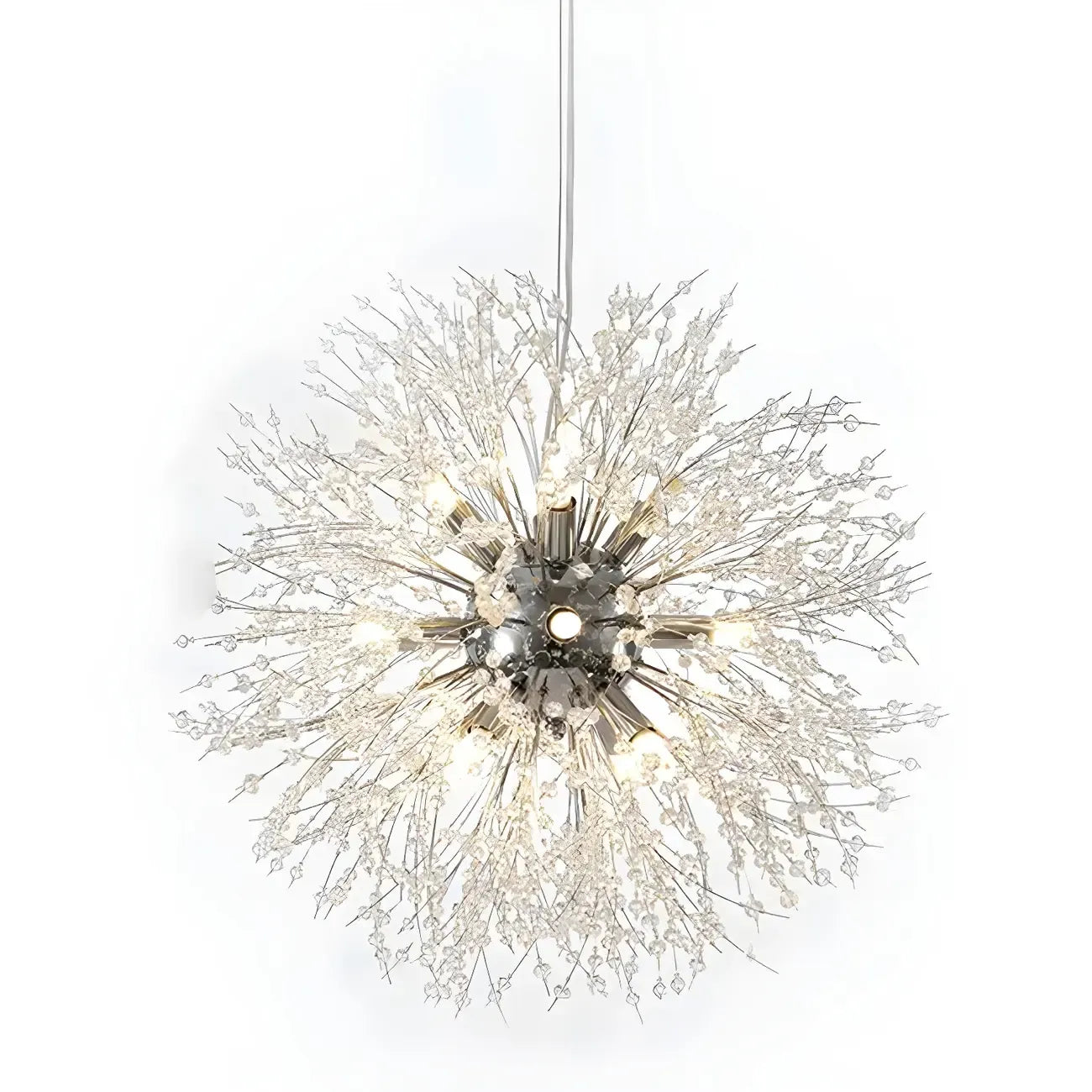 Lampadario Sputnik moderno regolabile con cristalli dorati a esplosione