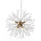 Lampadario Sputnik moderno regolabile con cristalli dorati a esplosione