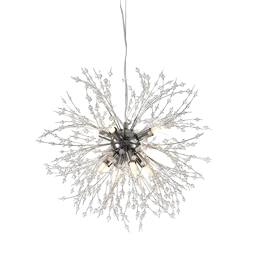 Lampadario Sputnik moderno regolabile con cristalli dorati a esplosione