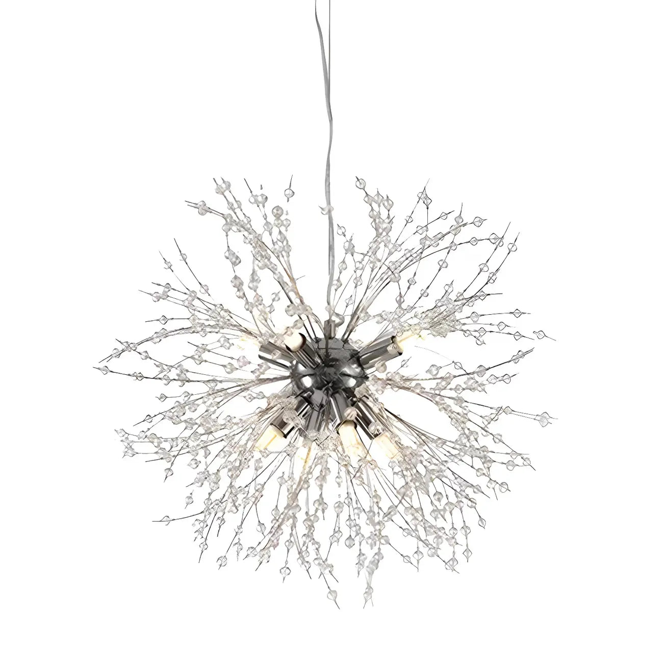 Lampadario Sputnik moderno regolabile con cristalli dorati a esplosione