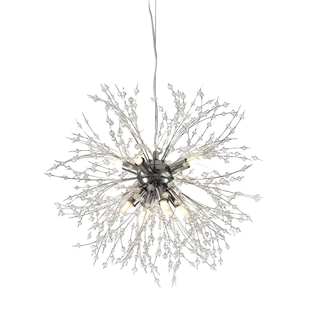 Lampadario Sputnik moderno regolabile con cristalli dorati a esplosione