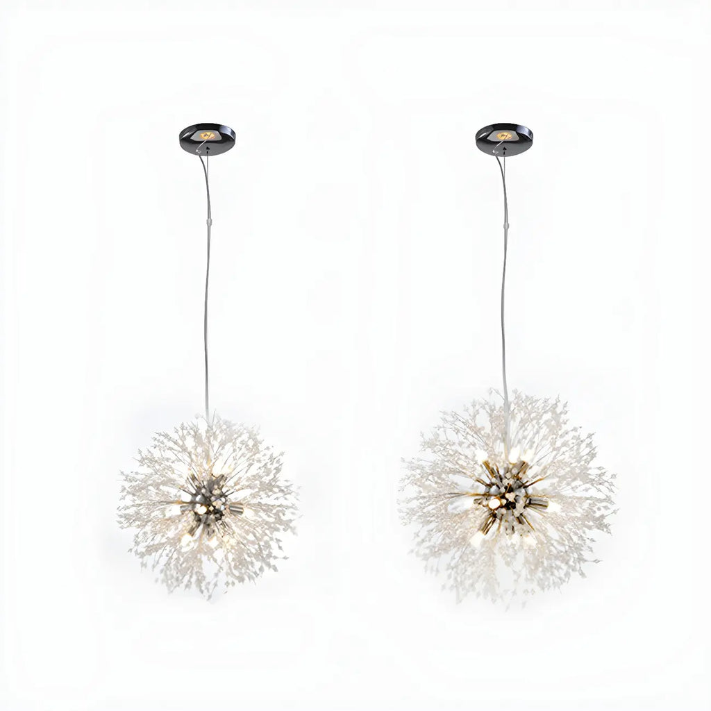 Lampadario Sputnik moderno regolabile con cristalli dorati a esplosione