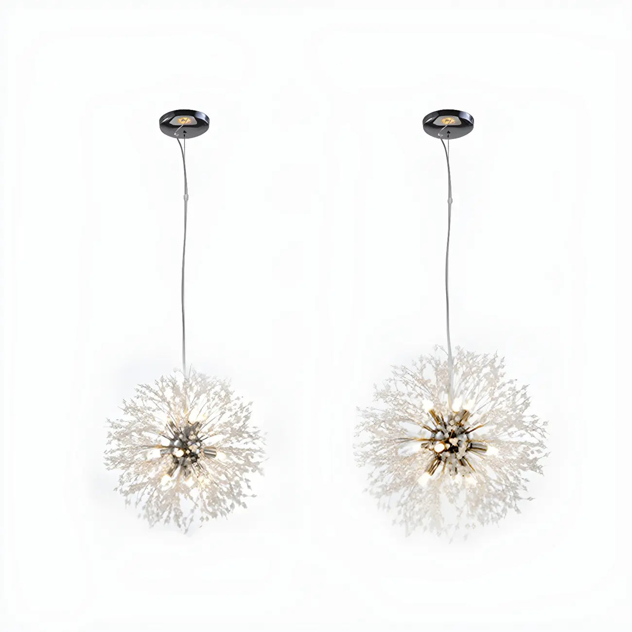 Lampadario Sputnik moderno regolabile con cristalli dorati a esplosione