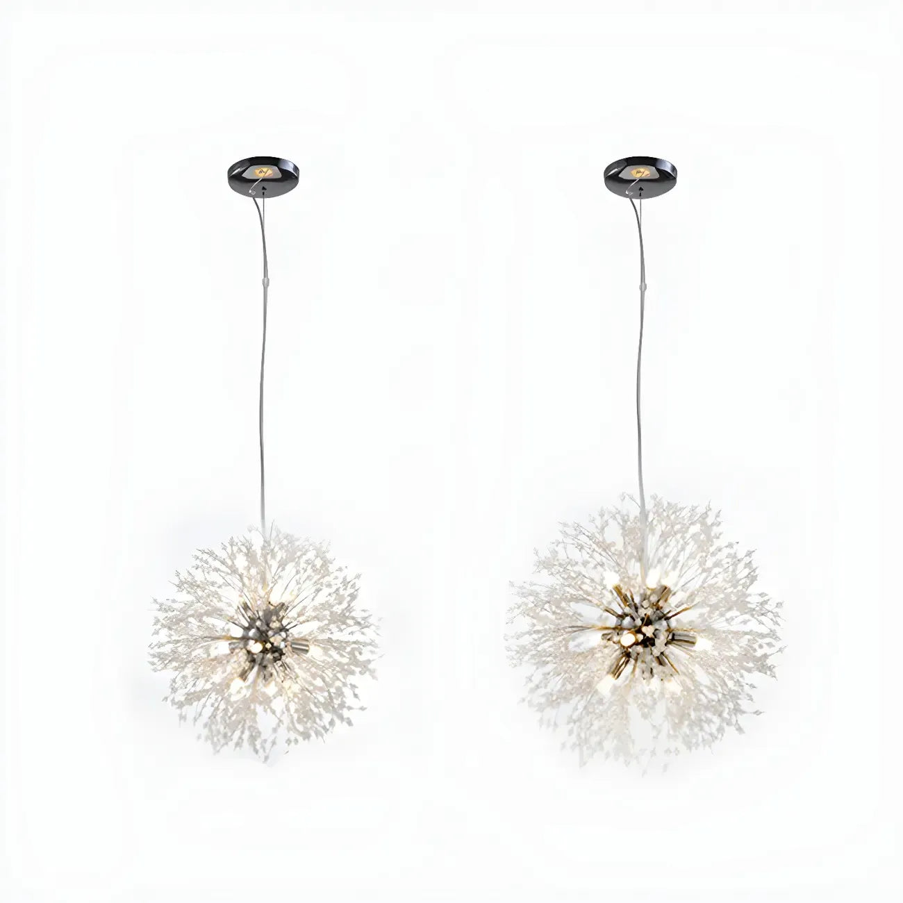 Lampadario Sputnik moderno regolabile con cristalli dorati a esplosione