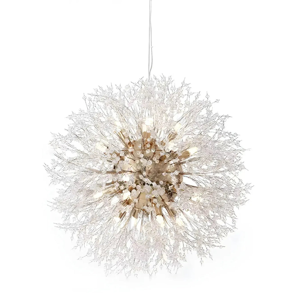 Lampadario Sputnik moderno regolabile con cristalli dorati a esplosione
