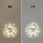 Lampadario Sputnik moderno regolabile con cristalli dorati a esplosione