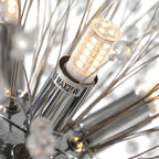 Lampadario Sputnik moderno regolabile con cristalli dorati a esplosione