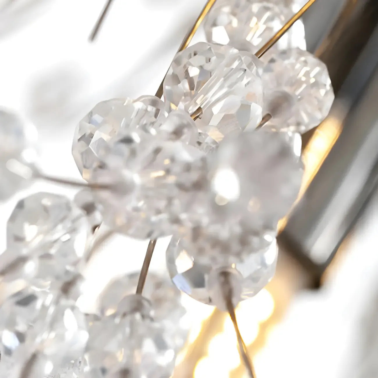 Lampadario Sputnik moderno regolabile con cristalli dorati a esplosione