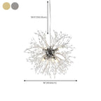 Lampadario Sputnik moderno regolabile con cristalli dorati a esplosione