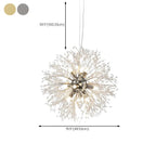 Lampadario Sputnik moderno regolabile con cristalli dorati a esplosione
