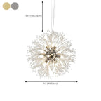 Lampadario Sputnik moderno regolabile con cristalli dorati a esplosione