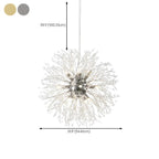 Lampadario Sputnik moderno regolabile con cristalli dorati a esplosione