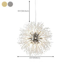 Lampadario Sputnik moderno regolabile con cristalli dorati a esplosione