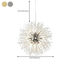 Lampadario Sputnik moderno regolabile con cristalli dorati a esplosione