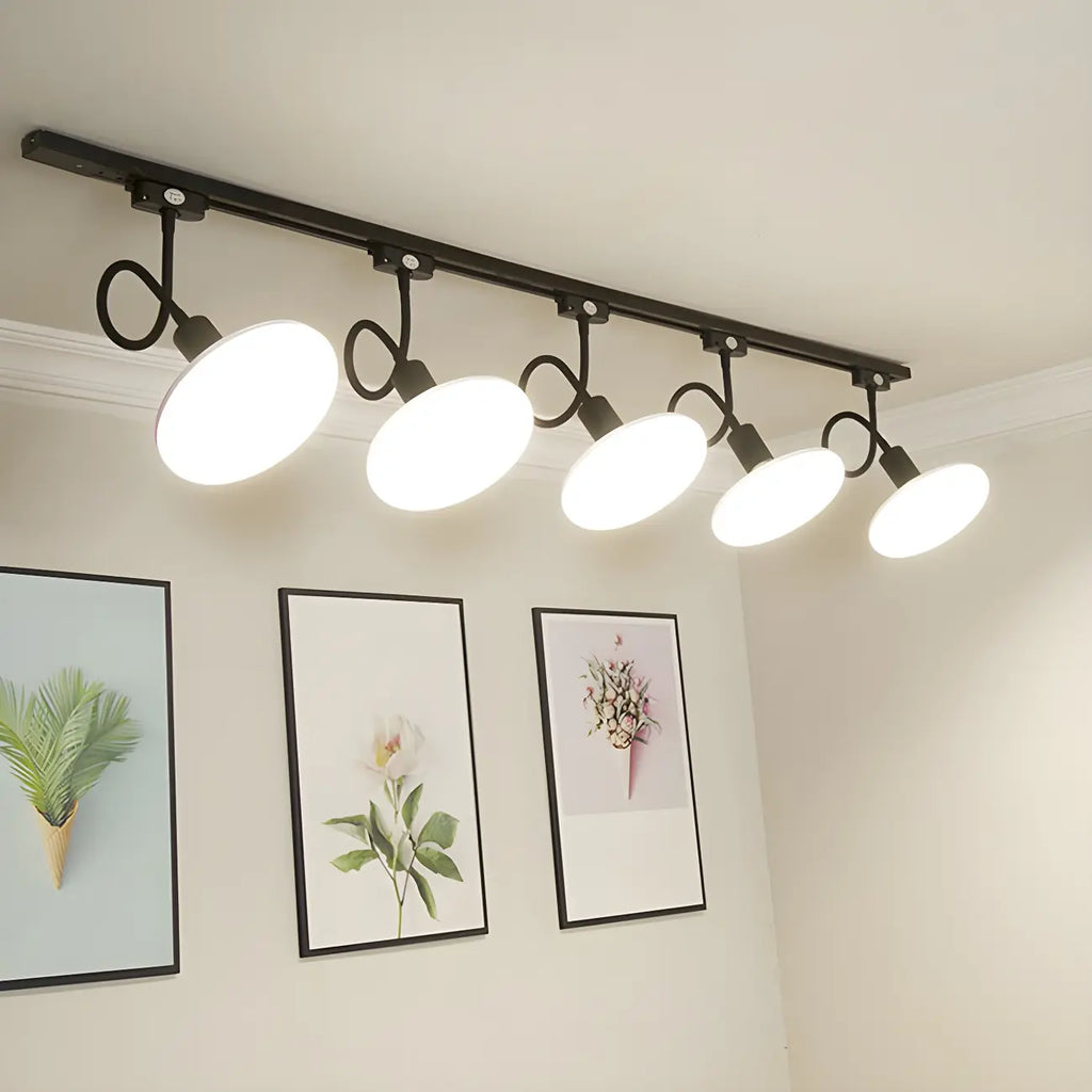 Faretto a binario LED moderno a 5 luci con testine regolabili