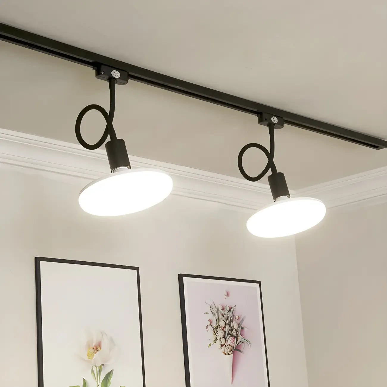 Faretto a binario LED moderno a 5 luci con testine regolabili