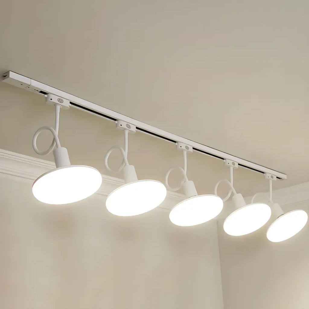 Faretto a binario LED moderno a 5 luci con testine regolabili