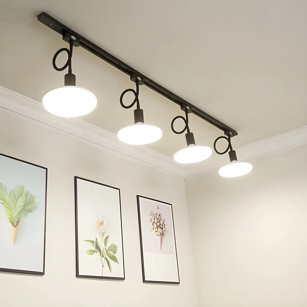 Faretto a binario LED moderno a 5 luci con testine regolabili
