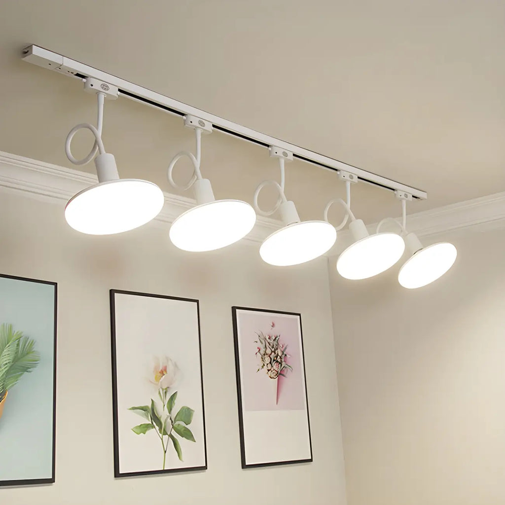 Faretto a binario LED moderno a 5 luci con testine regolabili