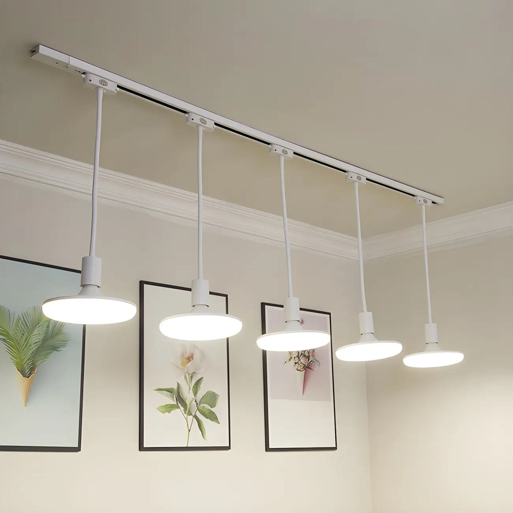 Faretto a binario LED moderno a 5 luci con testine regolabili