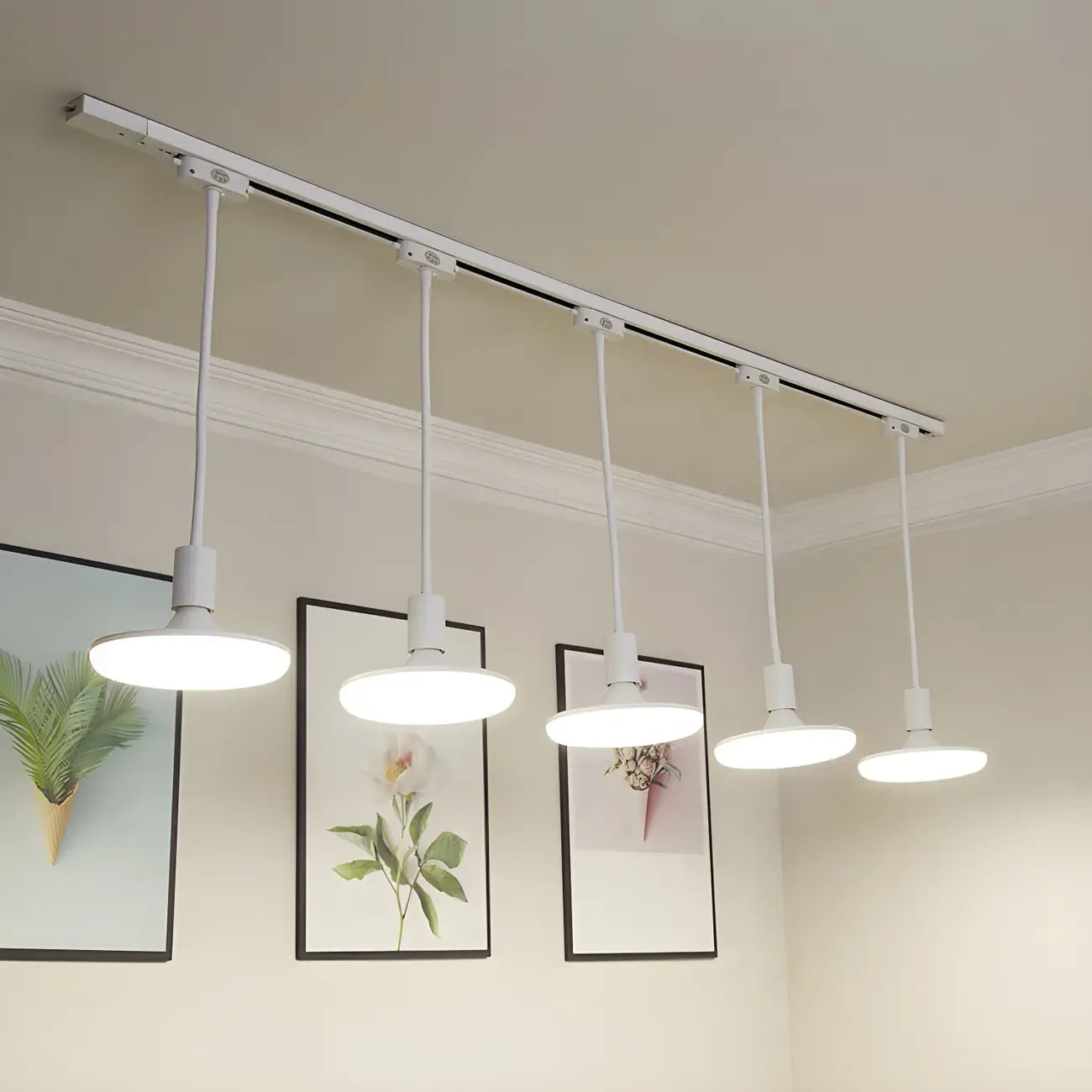 Faretto a binario LED moderno a 5 luci con testine regolabili