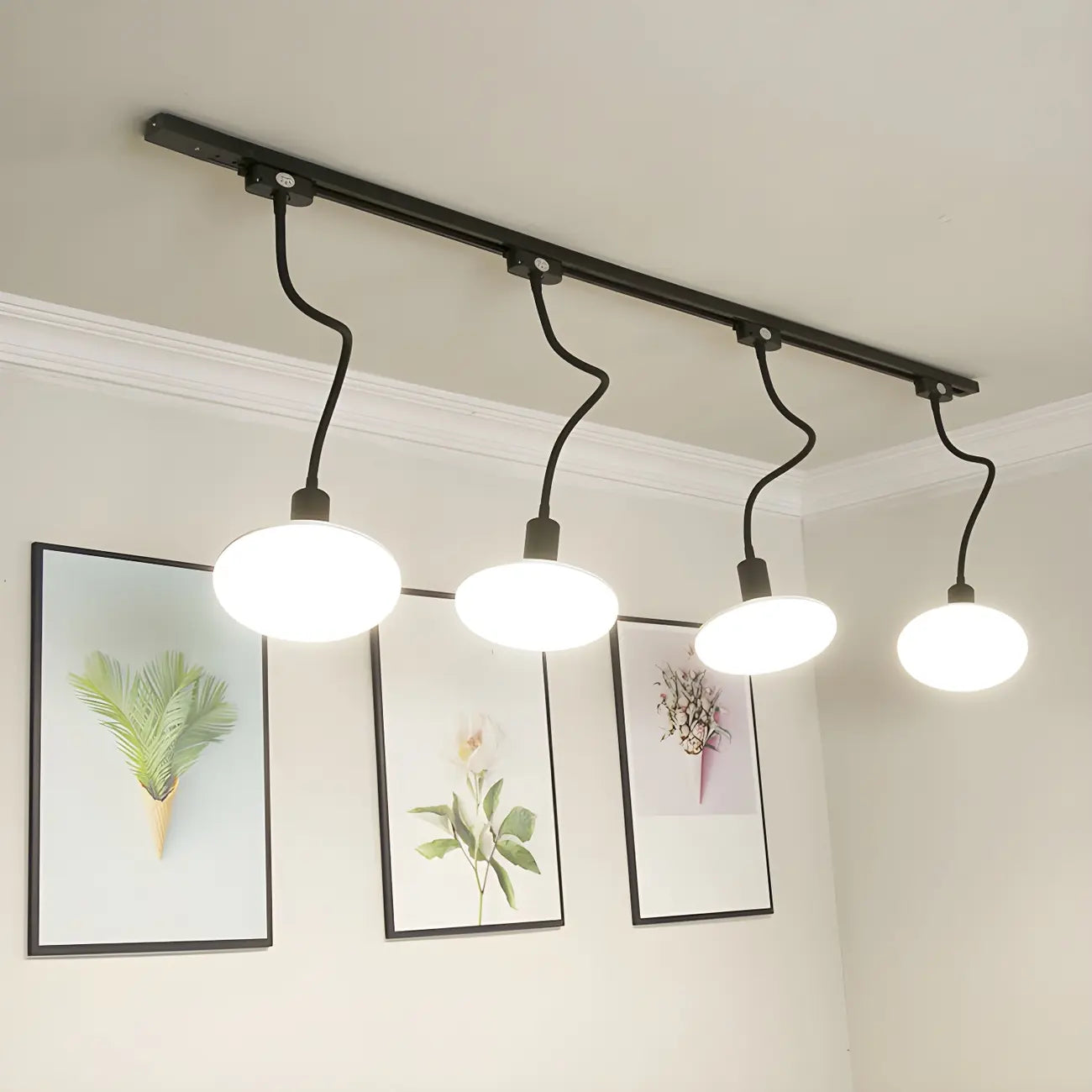 Faretto a binario LED moderno a 5 luci con testine regolabili