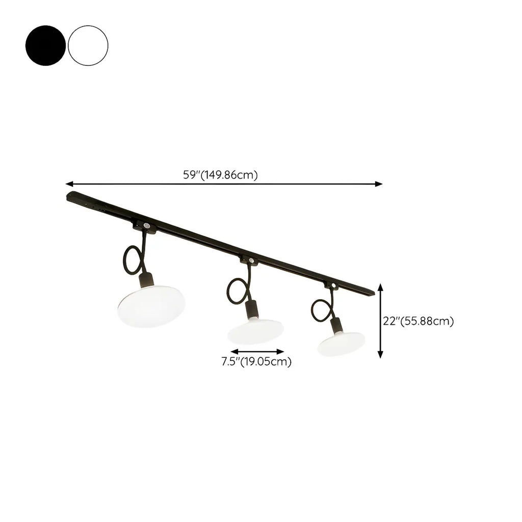 Faretto a binario LED moderno a 5 luci con testine regolabili