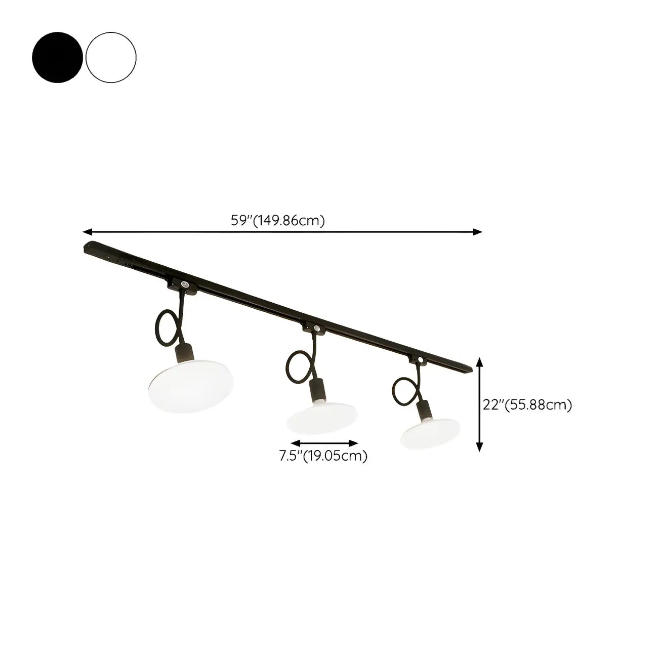 Faretto a binario LED moderno a 5 luci con testine regolabili