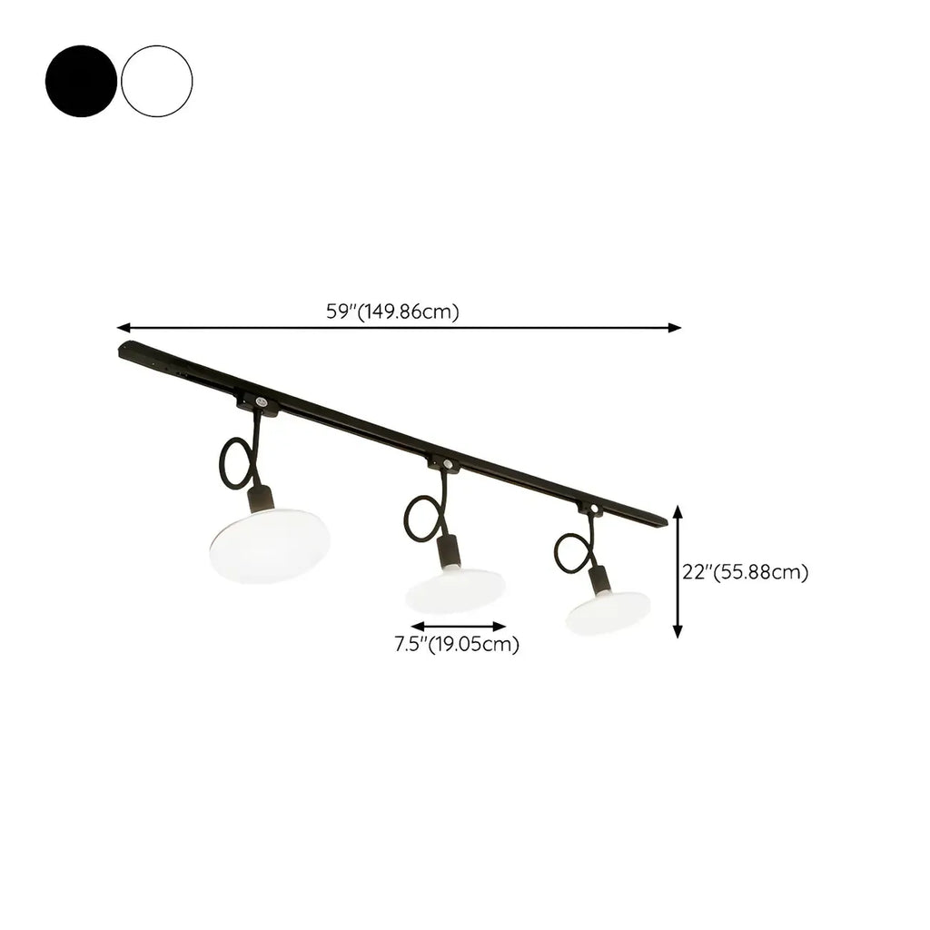 Faretto a binario LED moderno a 5 luci con testine regolabili