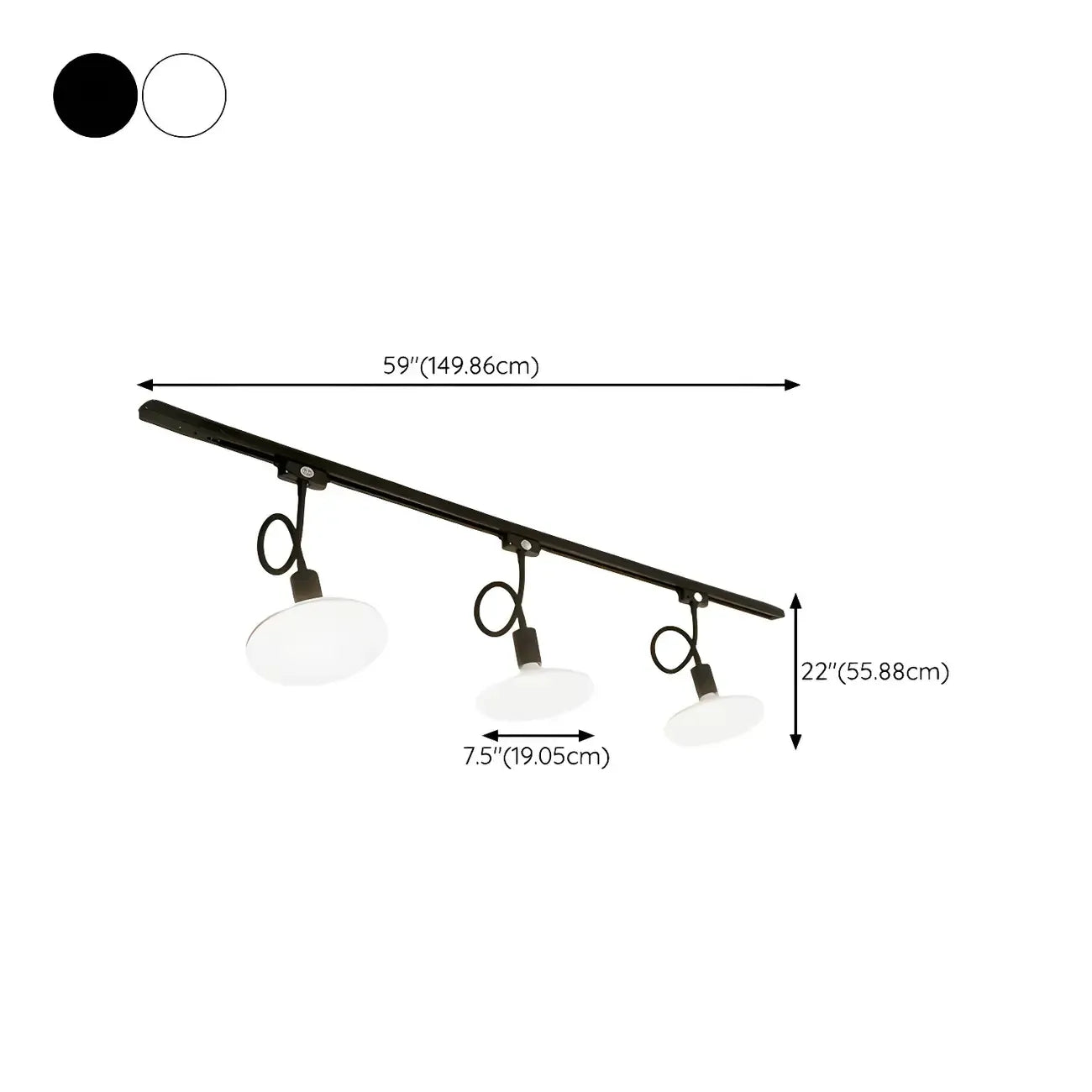 Faretto a binario LED moderno a 5 luci con testine regolabili