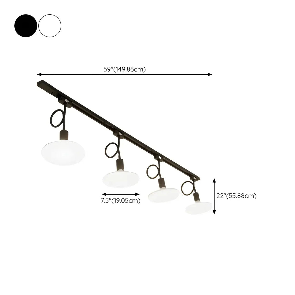 Faretto a binario LED moderno a 5 luci con testine regolabili