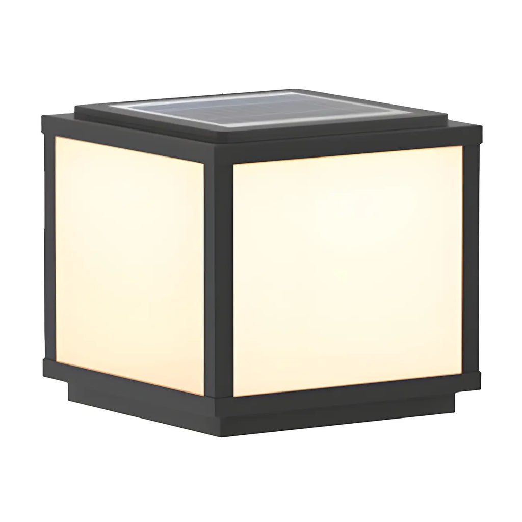 Lampes solaires d'extérieur modernes à bande noire cubique