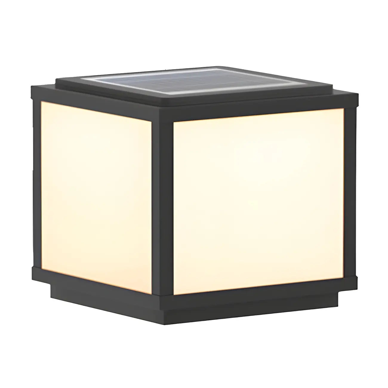 Lampes solaires d'extérieur modernes à bande noire cubique