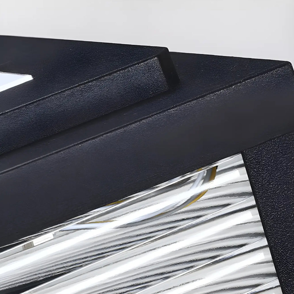 Lampes solaires d'extérieur modernes à bande noire cubique