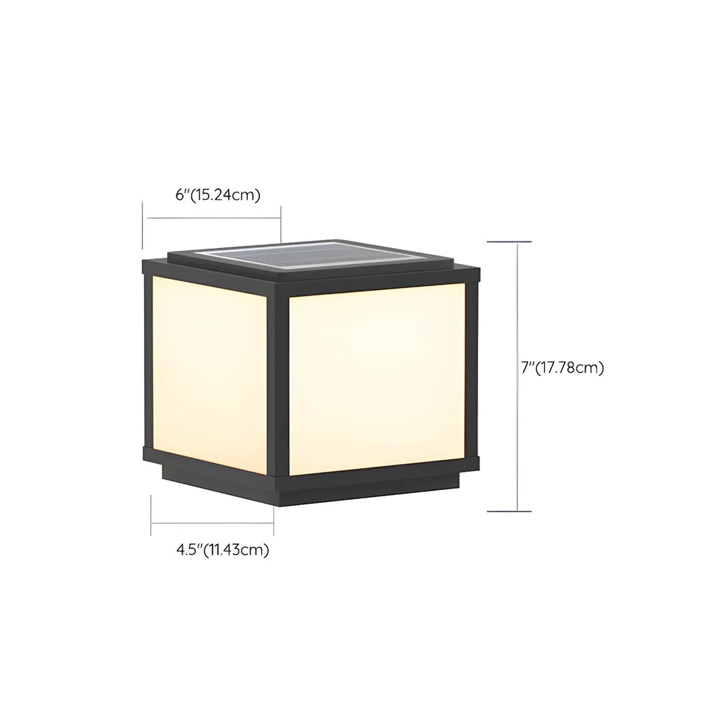 Lampes solaires d'extérieur modernes à bande noire cubique