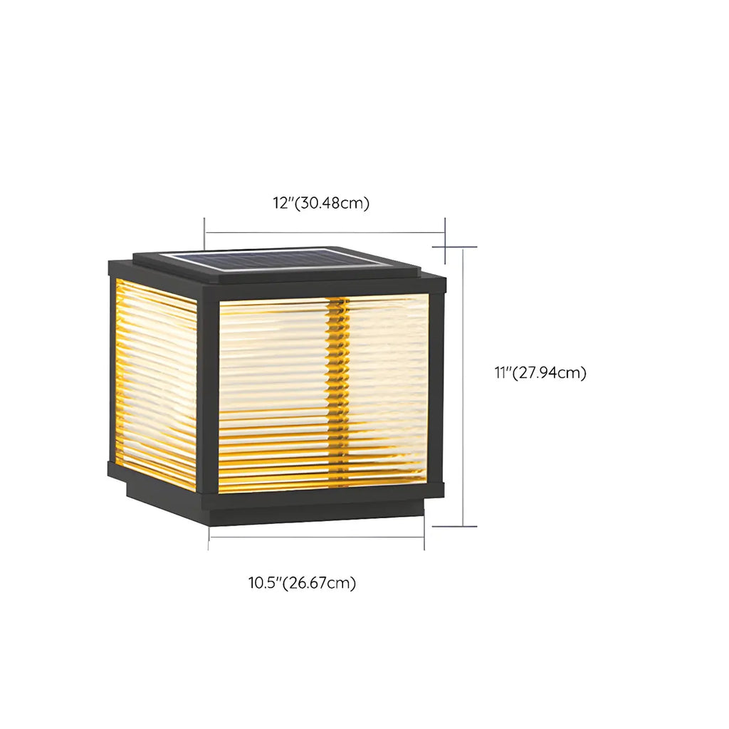 Lampes solaires d'extérieur modernes à bande noire cubique