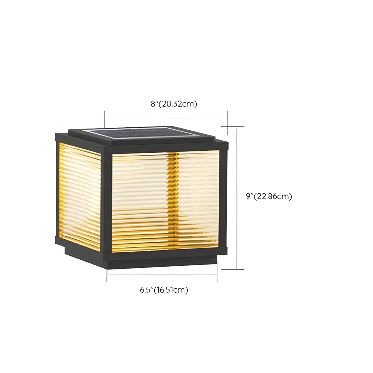 Lampes solaires d'extérieur modernes à bande noire cubique