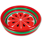 Hoovy Easy Set Up Inflatable Blow Up 59 x 11.75 3 Ring 53 Gallon Capacity Watermelon Style Portable Kiddie Swimming Pool Toy for Kids and Adults