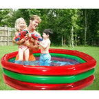 Hoovy Piscine gonflable facile à installer, 150 x 30 cm, 3 anneaux, capacité 200 L, motif pastèque, portable, pour enfants et adultes