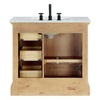 Meuble-lavabo Hervas avec plateau en marbre naturel, sans miroir.