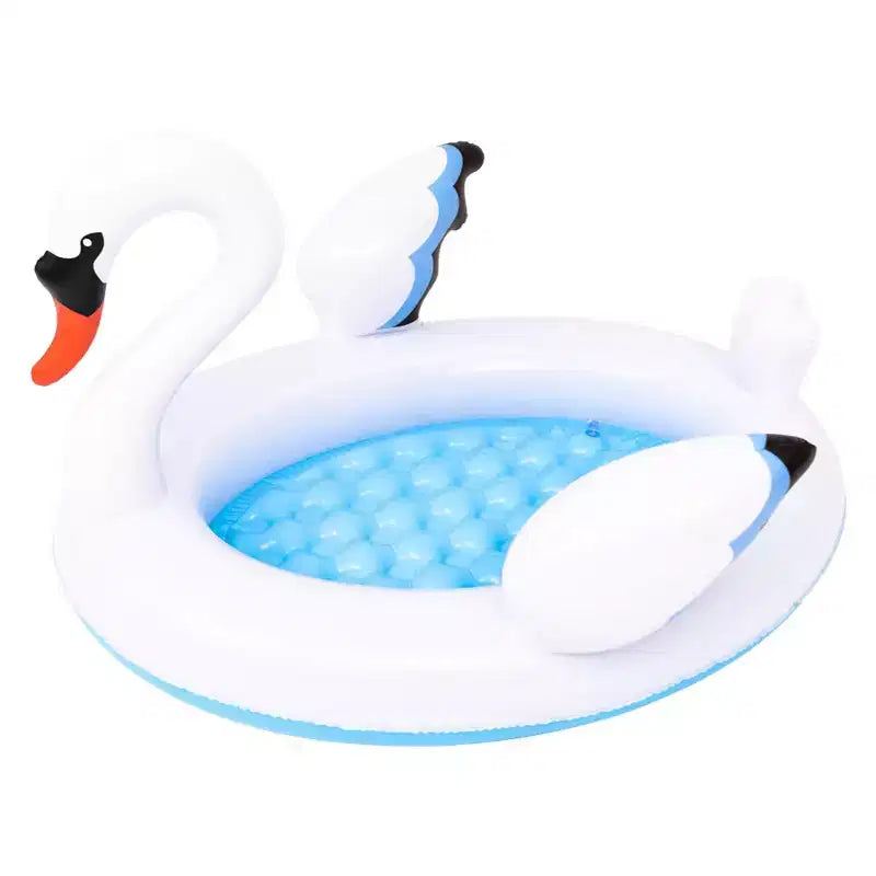 Pool Central Inflatable Swan Kiddie Pool - 42.5 - White and Blue