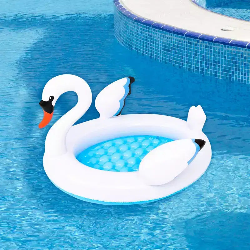 Piscine gonflable pour enfants Cygne Pool Central - 42,5 - Blanc et bleu