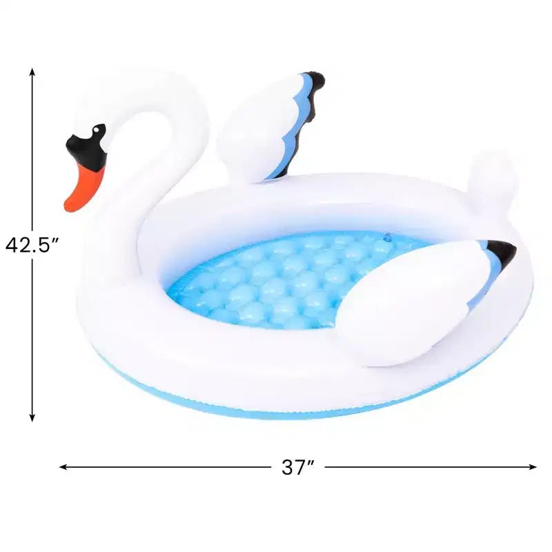Piscine gonflable pour enfants Cygne Pool Central - 42,5 - Blanc et bleu