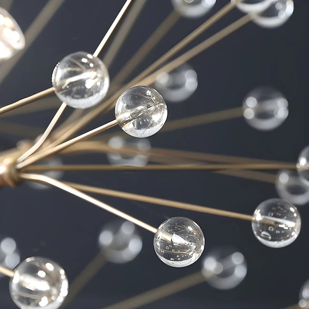 Lustre moderne Sputnik en cristal doré réglable, à motif d'étoile, réglable