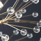 Lustre moderne Sputnik en cristal doré réglable, à motif d'étoile, réglable
